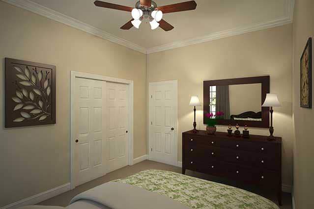 Secondary bedroom / Private study with double doors