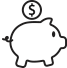 piggy bank with coin icon