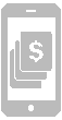 mobile phone icon with money sign